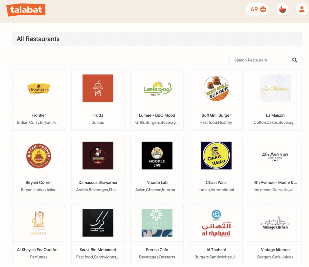 talabat.com/oman/restaurants - 04/May/2025